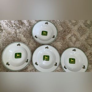 Set of  4 John Deere plates & Saucers